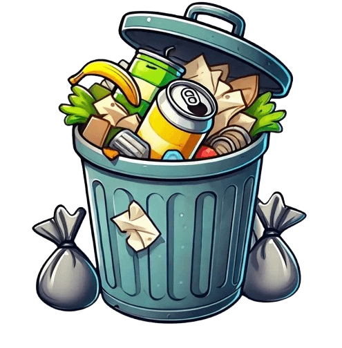 Overflowing Garbage Can